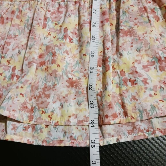 Hayden Los Angeles Floral Ruffle Sleeve Tiered Dress Pink Multi Size S - Picture 13 of 13
